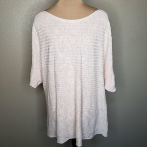 Eileen Fisher 2X Blush Pink Organic Linen cotton oversized woven top